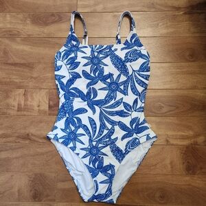 NWT La Vie en Rose Mermaid Garden Square Neck One-Piece Swimsuit – Size Small